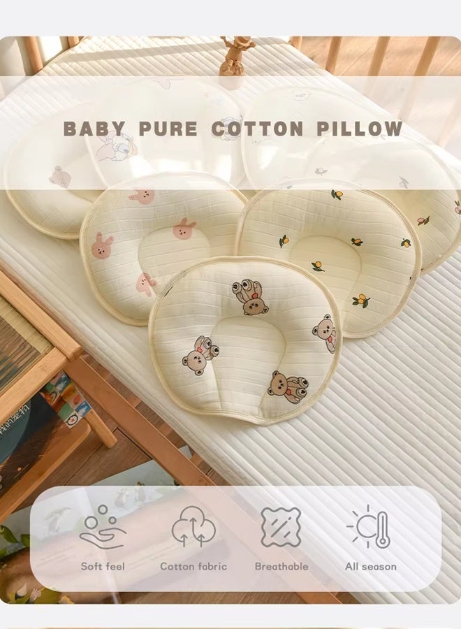 Baby Head Pillow, Baby's Head Shaping Pillow, Babies and Toddler Bedding, Baby Head protection Newborn Pillow, Cute Cartoon Bear Soft and Cozy, Breathable Bedding Set for Infants, Small Boys and Girls Prevent Flat Head - Image 4